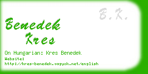 benedek kres business card